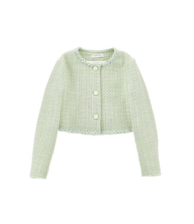 Monnalisa 2 Delige Set Jasje en Rokje Groen met Lurex