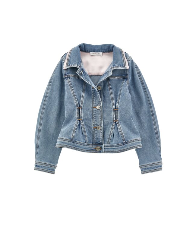 Monnalisa Denim Jasje met Strass Steentjes