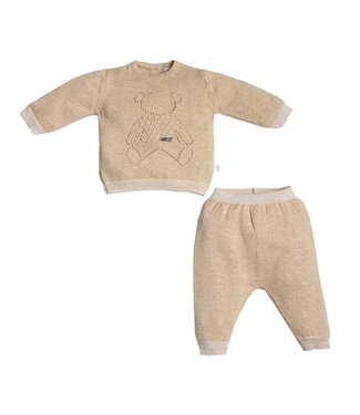 First Gebreid Setje met Ajour Beer Beige 6200930