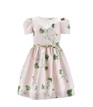 Monnalisa Jurk Roze met Bloemen en Ceintuur