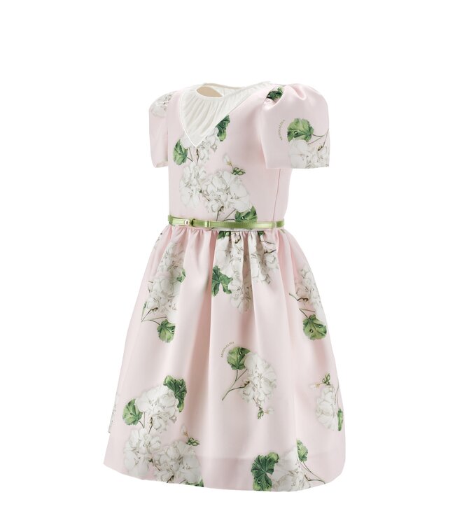 Monnalisa Jurk Roze met Bloemen en Ceintuur