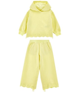 Monnalisa Joggingpak Geel Broderie