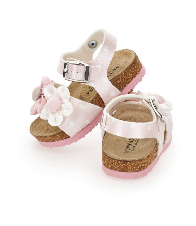Monnalisa Sandalen Roze met 2 bloemen
