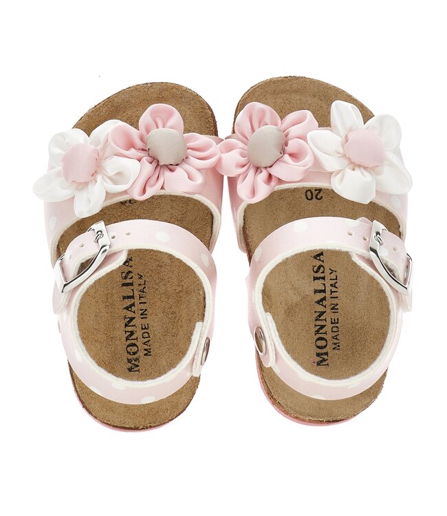 Monnalisa Sandalen Roze met 2 bloemen