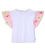Billieblush T-Shirt Wit met Tule lichtroze tule mouwen