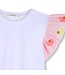 Billieblush T-Shirt Wit met Tule lichtroze tule mouwen