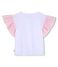 Billieblush T-Shirt Wit met Tule lichtroze tule mouwen