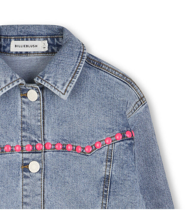 Billieblush Denim Jasje met roze studs