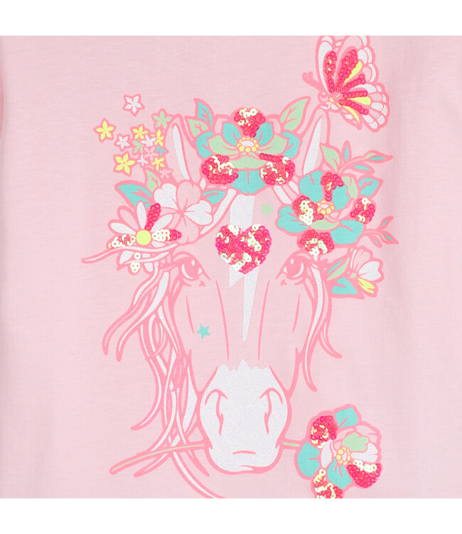 Billieblush T-Shirt Paard Lichtroze