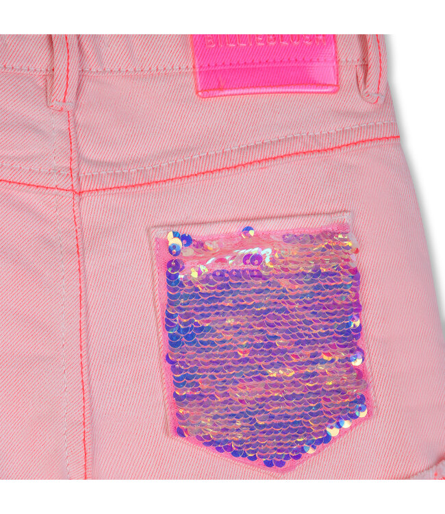 Billieblush Denim Short Lichtroze met pailletten