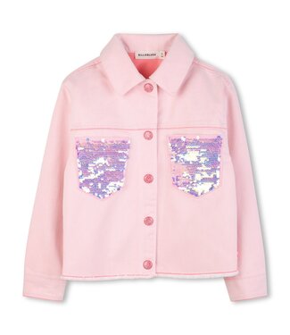 Billieblush Denim Jasje Lichtroze met pailletten