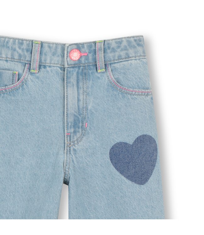 Billieblush Jeans Wide Leg met hartjes