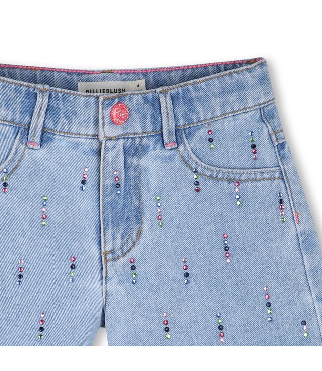 Billieblush Denim Shorts met gekleurde steentjes