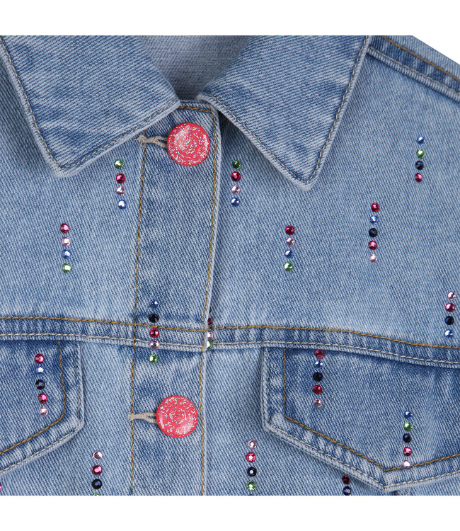 Billieblush Denim Jasje met gekleurde steentjes