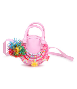 Billieblush Schoudertasje Roze rond met kralen