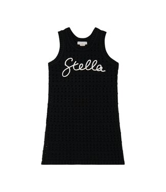 Stella Mccartney Jurk Zwart gehaakt witte letters