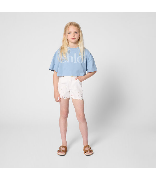 Chloe T-Shirt Cropped Lichtblauw