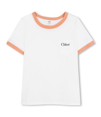 Chloe T-Shirt Wit/Abrikoos Chloe