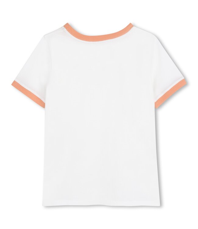 Chloe T-Shirt Wit/Abrikoos Chloe