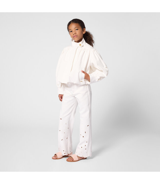 Chloe Jas gesmokt gebroken wit