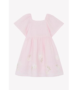 Tartine et Chocolat Jurk Linnen lichtroze  met bloemetjes