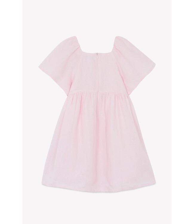 Tartine et Chocolat Jurk Linnen lichtroze  met bloemetjes