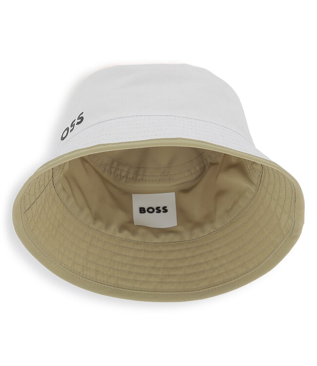 Boss Baby Hoedje reversible beige/wit