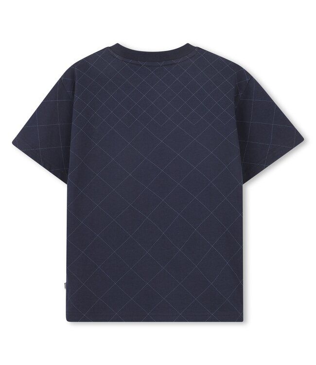 Boss T-Shirt donkerblauw ruit motief J52976