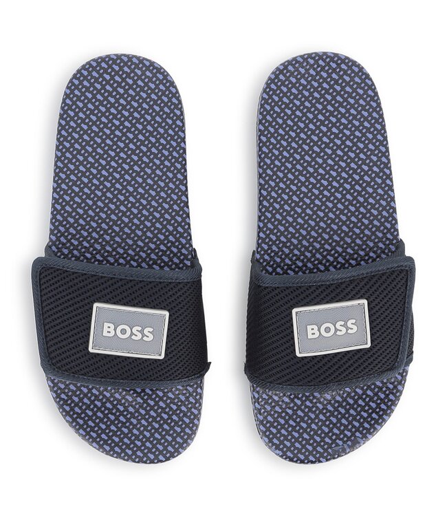 Boss Badslippers donkerblauw J52802