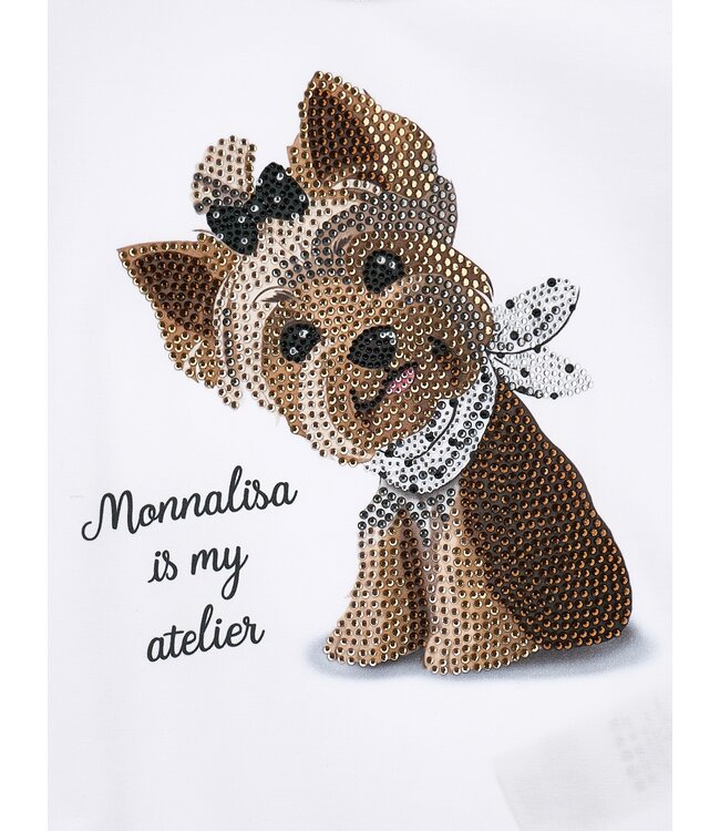 Monnalisa T-Shirt Hondje met steentjes Monnalisa is my Atelier
