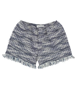 Magil SHORTS FELPINA CHANEL BLU CON FRANGIA