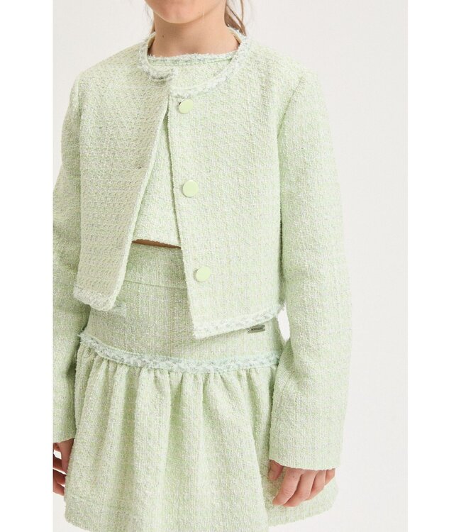 Monnalisa 2 Delige Set Jasje en Rokje Groen met Lurex