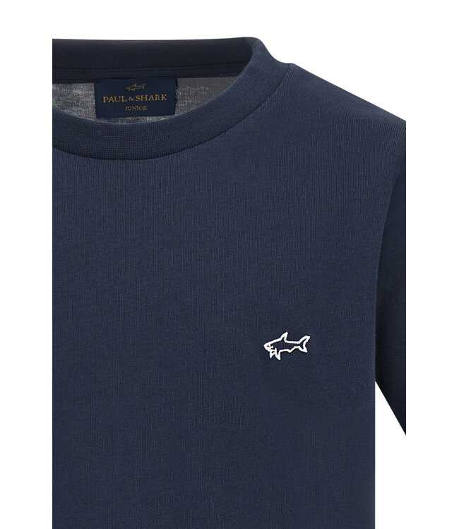 Paul & Shark Junior T-Shirt klein logo Blu Shark