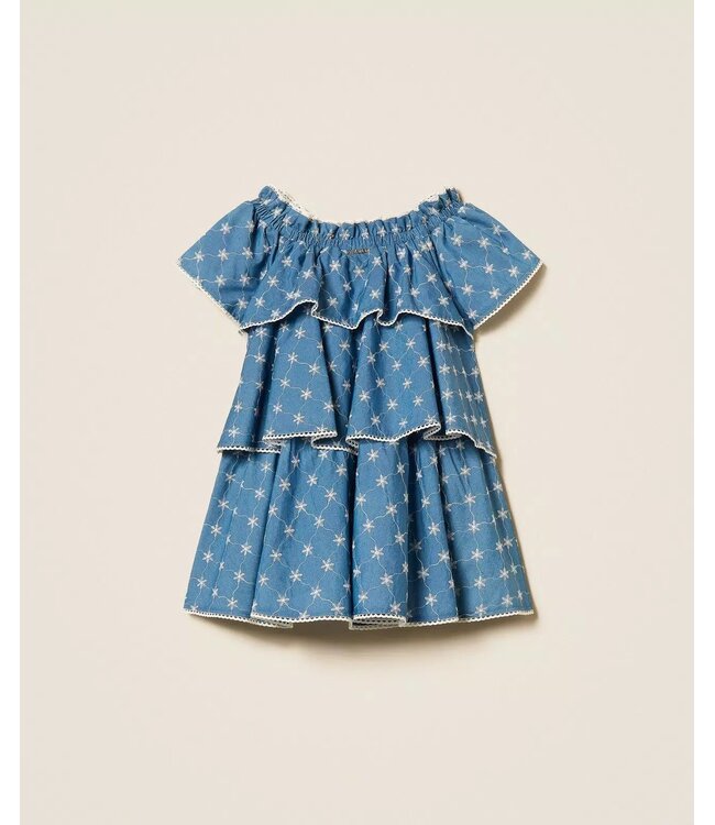 Twinset Jurk korte mouwen Embroidered Denim