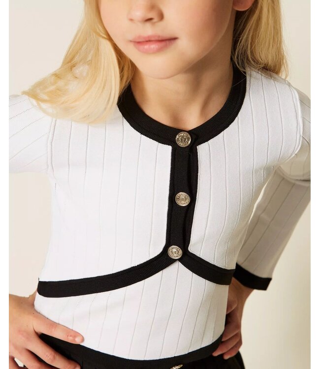 Twinset Knitted Set Bicolor Off White/Black