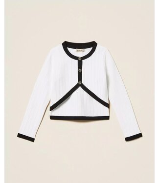 Twinset Knitted Set Bicolor Off White/Black