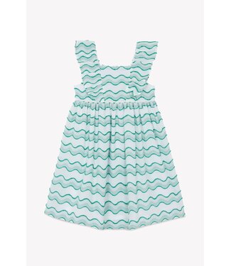 Tartine et Chocolat Jurk Wit met Groene golven