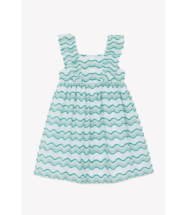 Tartine et Chocolat Jurk Wit met Groene golven