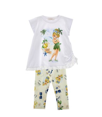 Monnalisa 2 Delige Set Maxi T-Shirt + Legging Tinkerbell