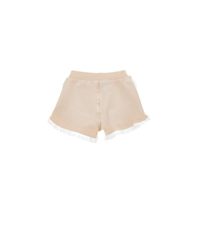 Monnalisa Short Beige met Wit Broderie