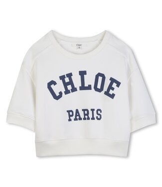Chloe Sweatshirt Wit met Blauwe Letters