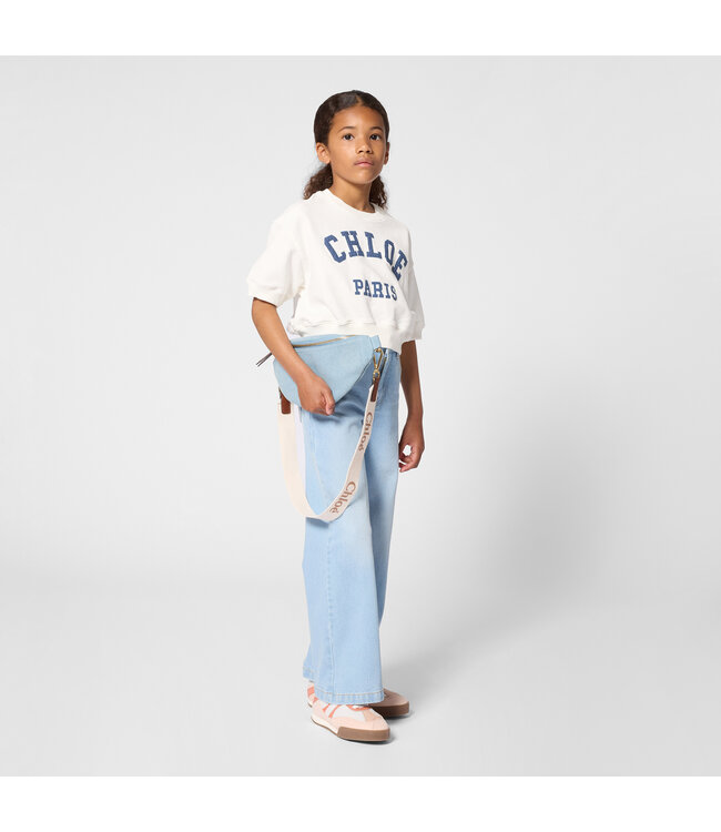 Chloe Sweatshirt Wit met Blauwe Letters