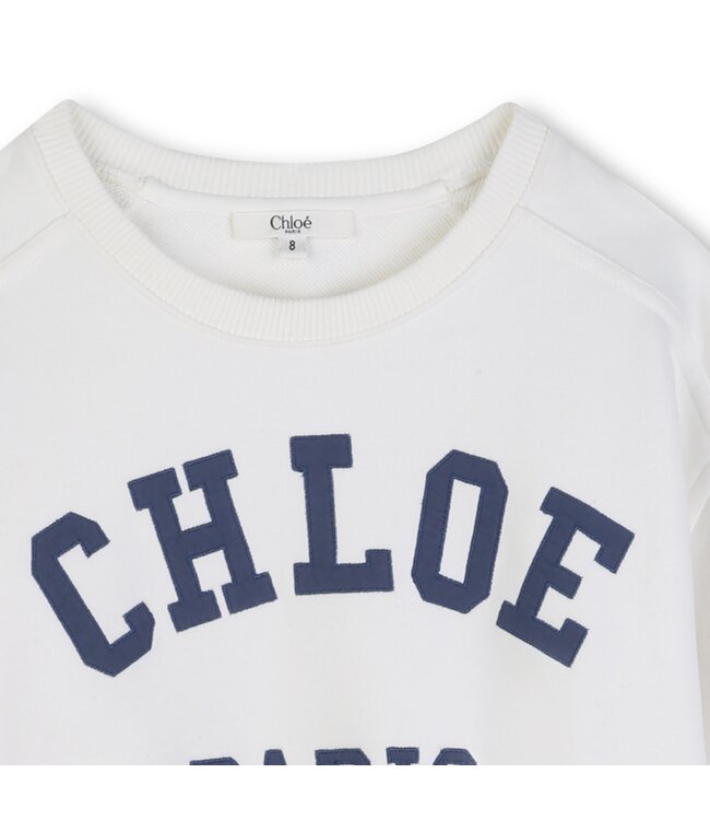 Chloe Sweatshirt Wit met Blauwe Letters
