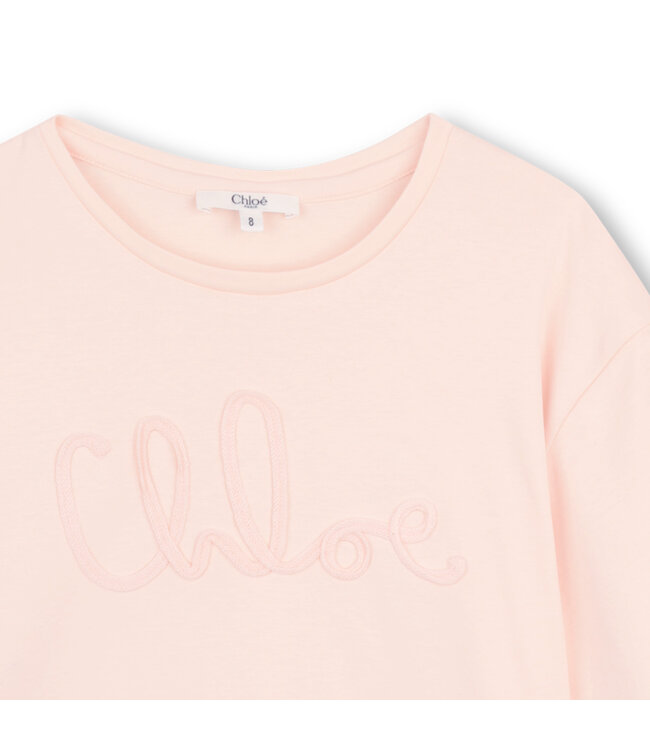 Chloe T-Shirt Chloe sierletters Lichtroze