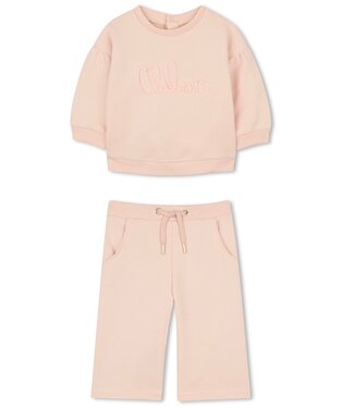 Chloe Baby Joggingpak  lichtroze Chloe sierletters