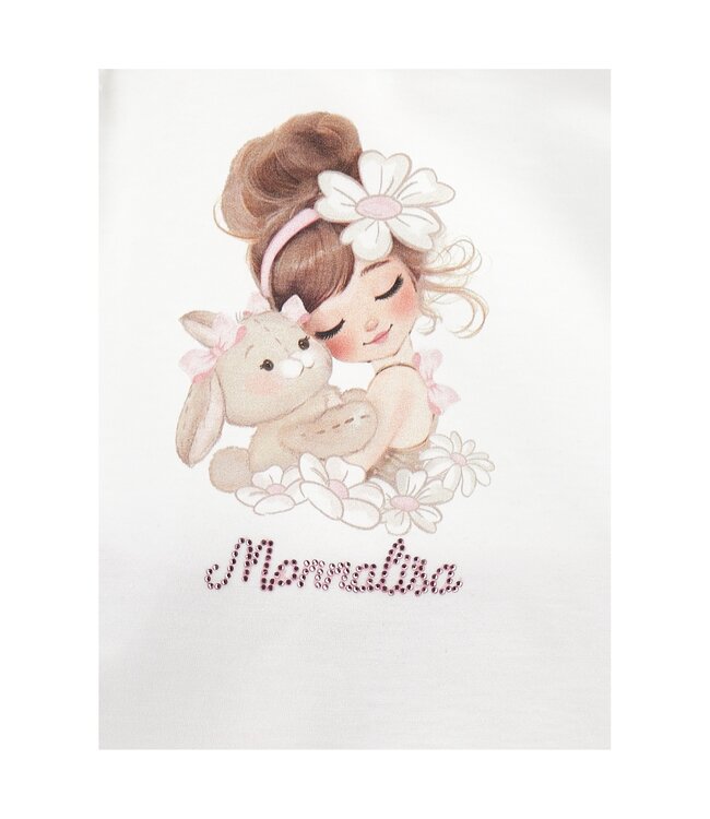 Monnalisa Baby 2 Delige set T-Shirt met Legging roze met bloemen