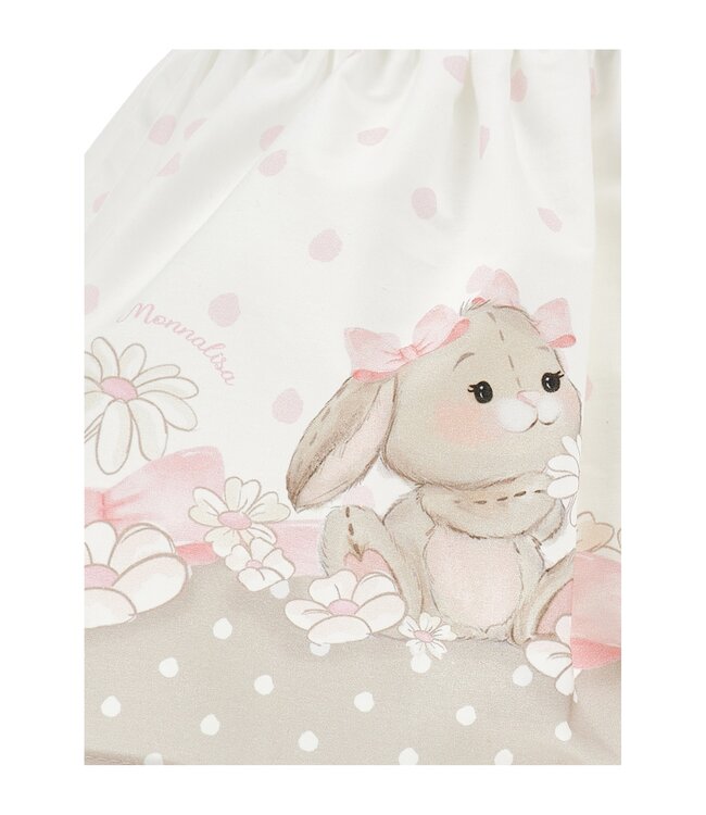 Monnalisa Baby Rokje met tule Konijntje beige/roze