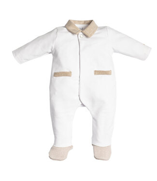 First FIRST®SIGNATURE ROMPERSUIT WIT/BEIGE
