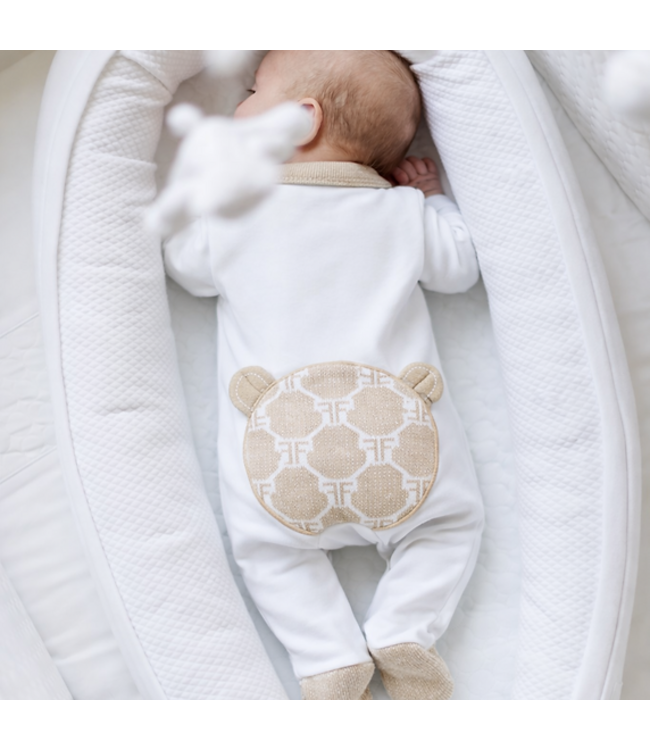 First FIRST®SIGNATURE ROMPERSUIT WIT/BEIGE