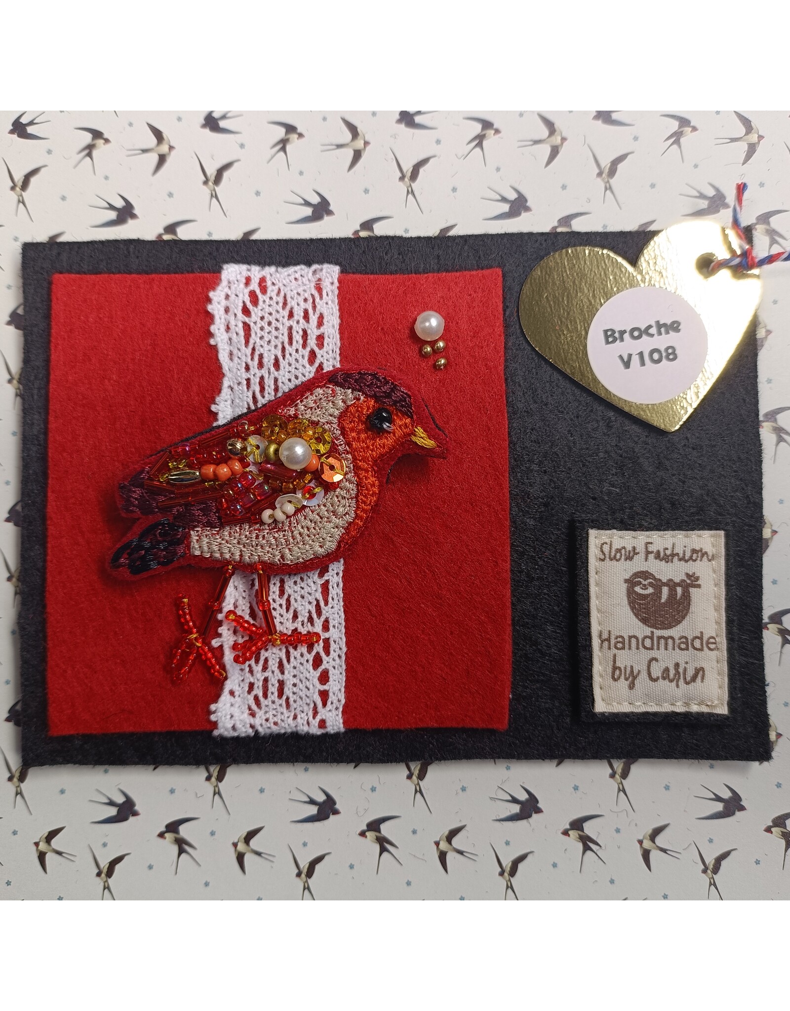 Broche Birdy Orange (V108)